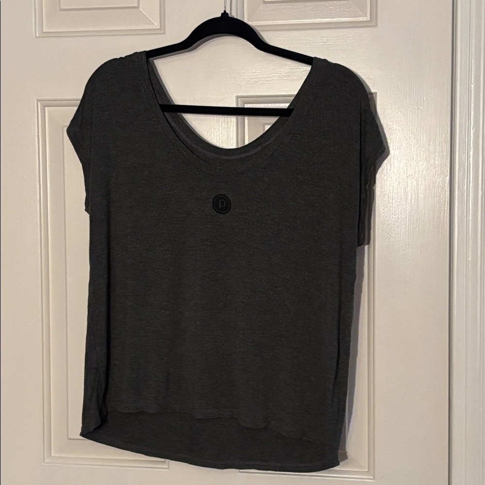 Dark Gray Drop Shoulder Short Sleeve Top